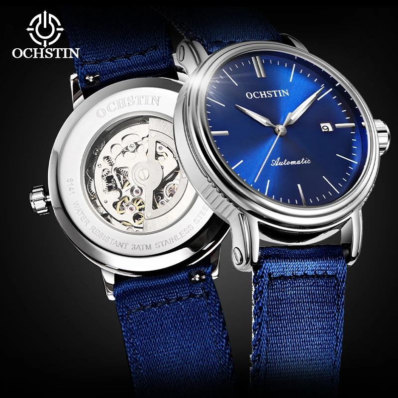 OCHSTIN High-grade Automatic Mechanical Wristwatch Men's Long-lasting Waterproof Nylon Strap Multiple Daily Fashion Clock