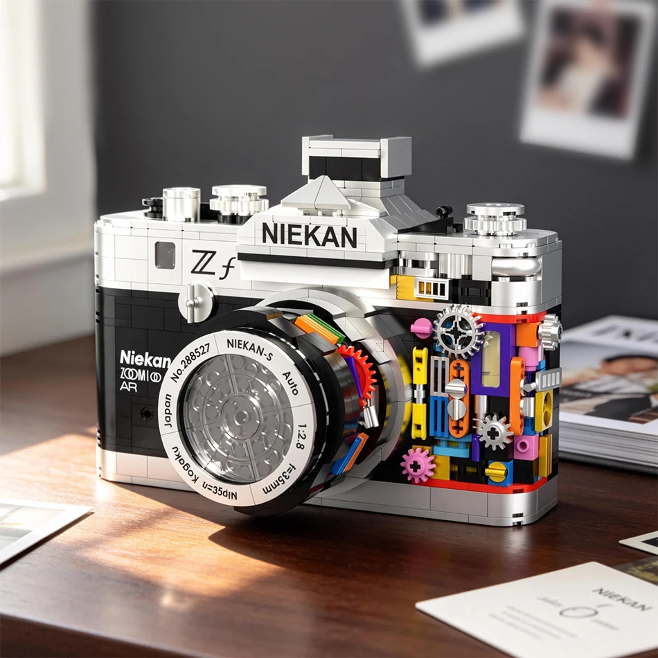 

Creative Retro Mechanical Camera Building Blocks Technical DIY Assembling Model Bricks Toy Home Decoration Gift For Kids Adults