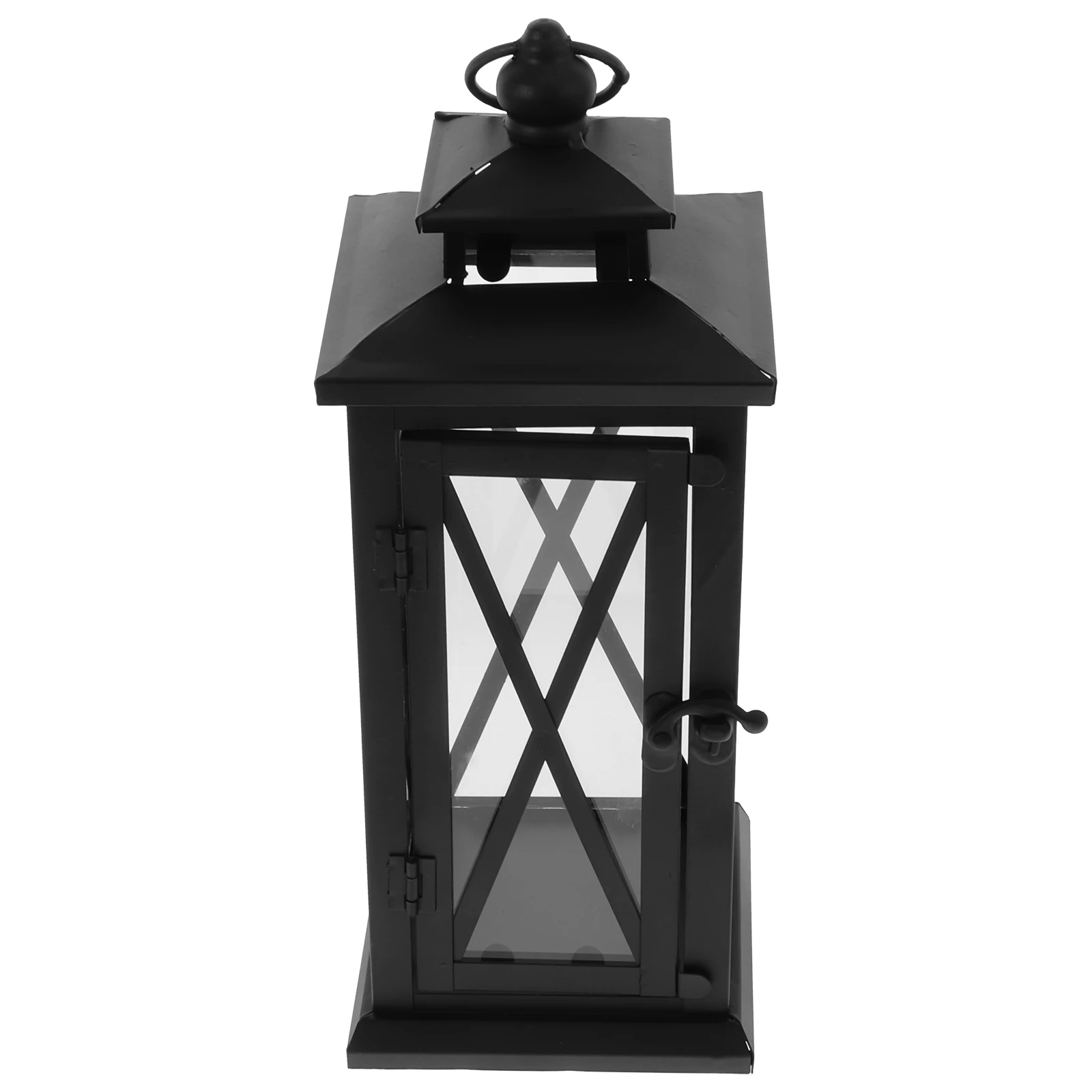 

1 pc Iron Candlestick Retro Holder Home Adornment Wedding Decor Windproof Design Square Base Reliable Quality