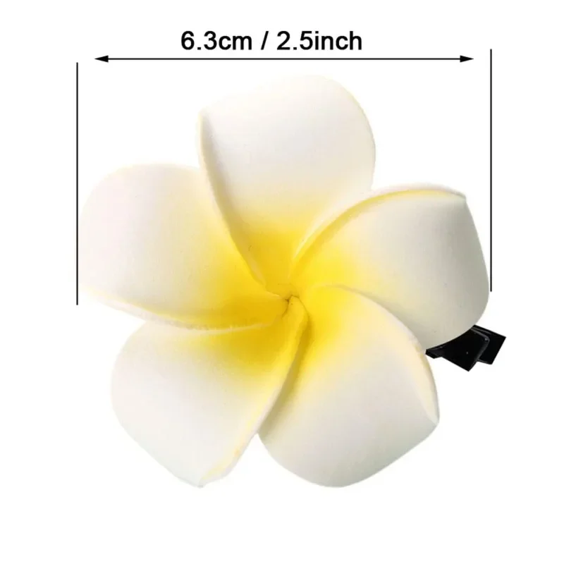 36 Pcs Plumeria Flower Hair Clips Hawaiian Foam  Frangipani Artificial  for Bridal Wedding Luau Beach Party  Decorations