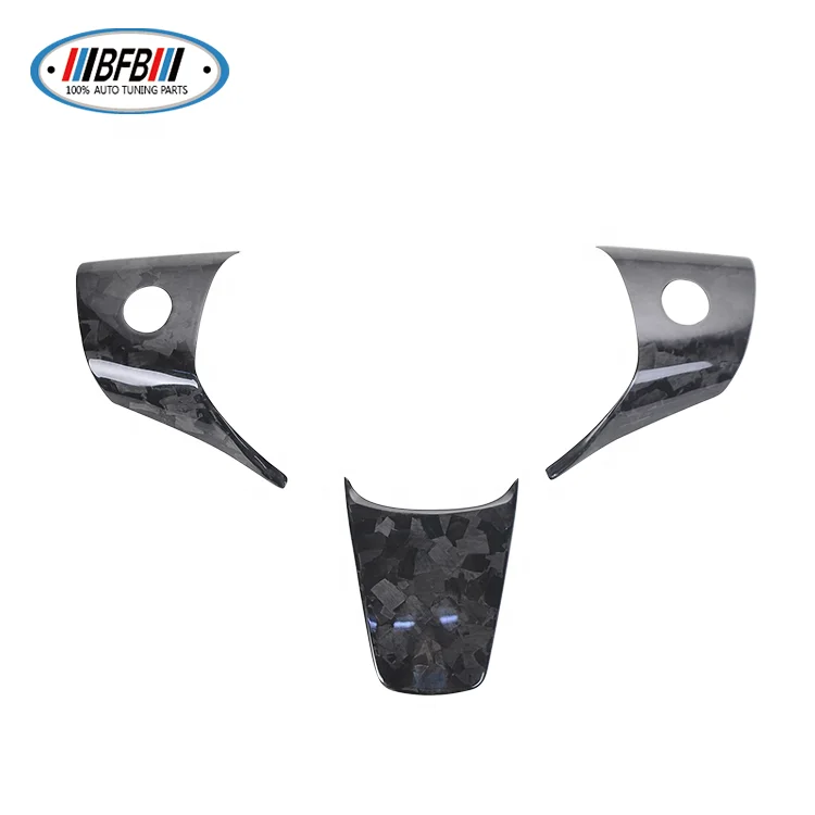For Tesla Model 3 Forge Interior Panel 3PCS Stickers Auto Accessories Steering Wheel Mouldings Cover Trims 17-19