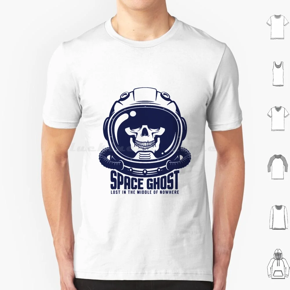 

Space Ghost T Shirt Big Size 100% Cotton Cosmonaut Space Rocket Skull Skeleton Science Fiction Ghost