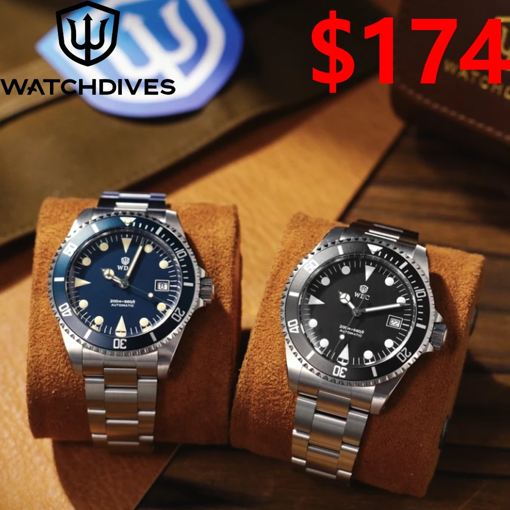

Мужские часы Watchdives для дайвинга, сталь 316L, механический механизм PT5000, водонепроницаемость 20 бар, куполообразное сапфировое стекло, Super Lume BGW9, модель WD5513P