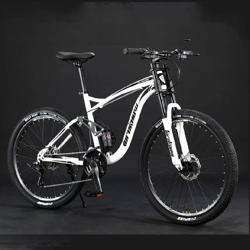 24 inch 26 inch Mountain Bike Full Suspension MTB dual disc brake 30 speed Cross Country bicicleta carbon steel Downhill Bicycle