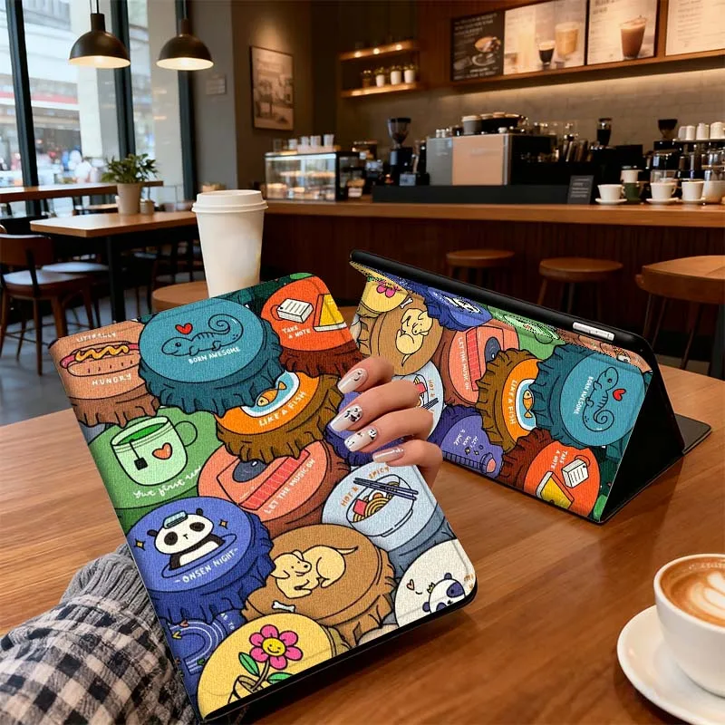

Bottle Cap Creative Pattern For iPad Pro 7 8 9 Gen 2 11 13 5th 6th 10th 11th M5 M4 12.9 10.9 10.2 Inch 2024 2025 Tablet Case