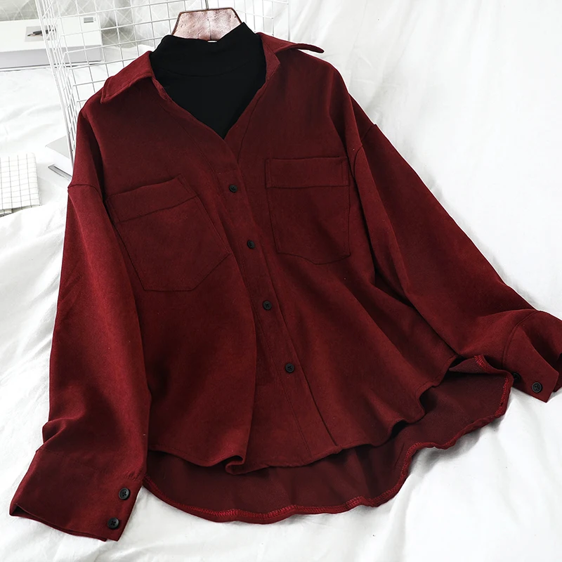 Retro Hong Ventilation Network Red-Simple Casual Half-Turtle-Neck Joint Collar Fake Two-Piece Shirt Fashion Womens Clothing