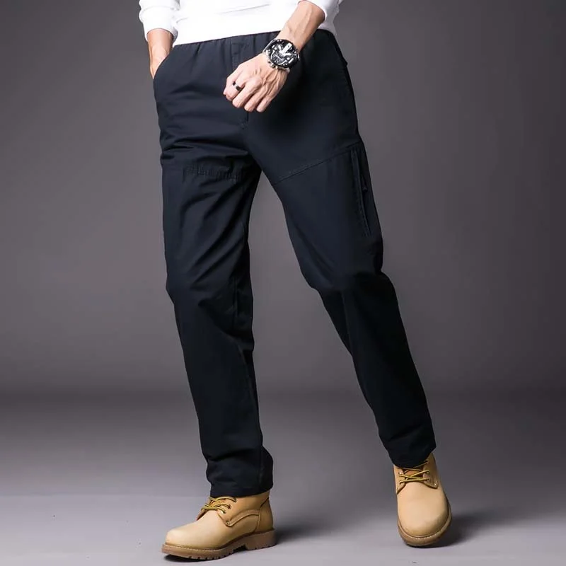 

New Loose Casual Mens Cargo Pants Multi Pockets Military Cotton Spring Autumn Straight Tactical Work Trousers PAN32