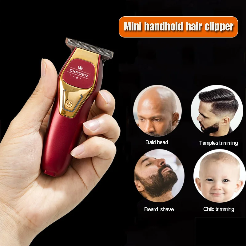 Professional Powerful Rechargeable Hair Trimmer T Blade USB Charging Barber Household Mini Hair Clipper Machine With Guide Combs