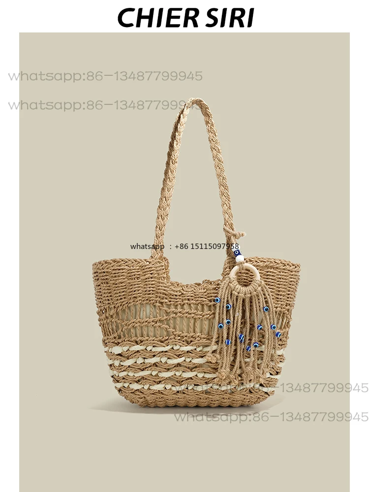 Summer leisure vacation straw woven tote bag large capacity women's woven armpit bag