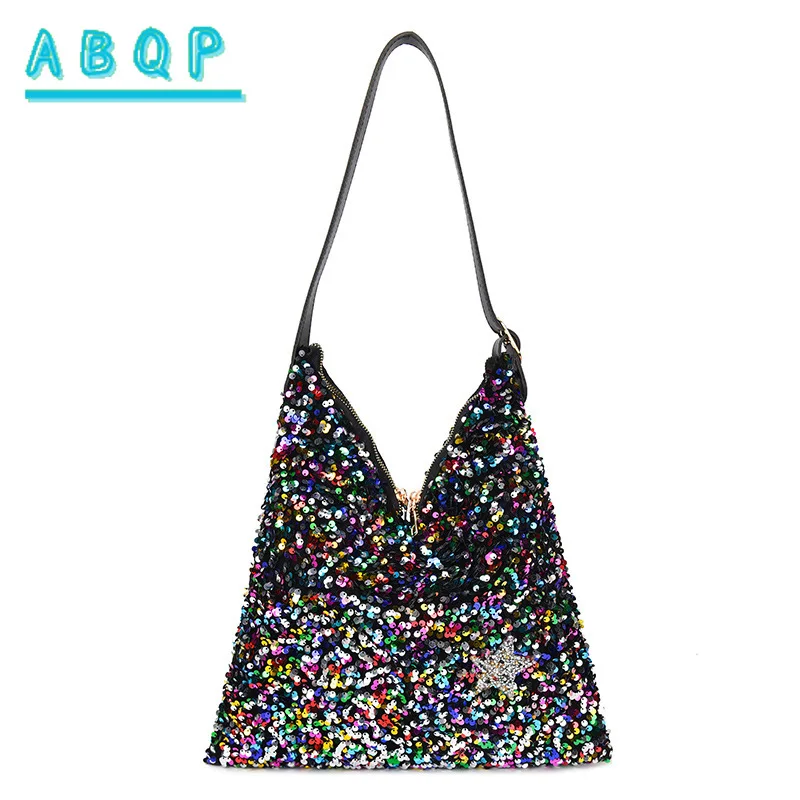 New Sequined Women's Bags Large Capacity Fashion Personality Shiny Women's Handbags Luxury Brand Dinner Shiny Women's Bags