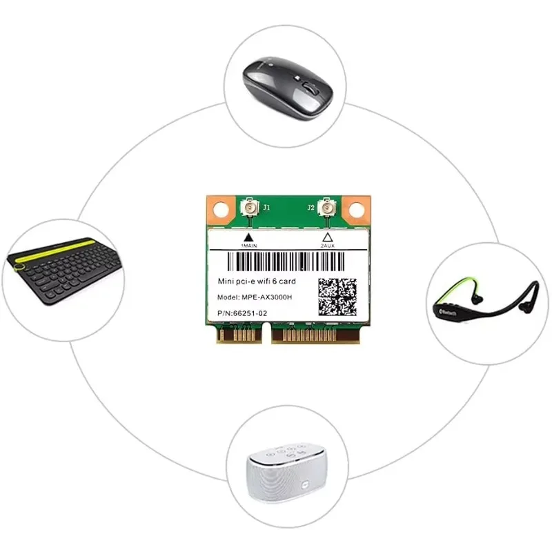MPE-AX3000H 3000Mbps 802.11 AX Dual Band BT5.0 AX210HMW Mini PCI-E Adapter WiFi 6 Network Card  AX210