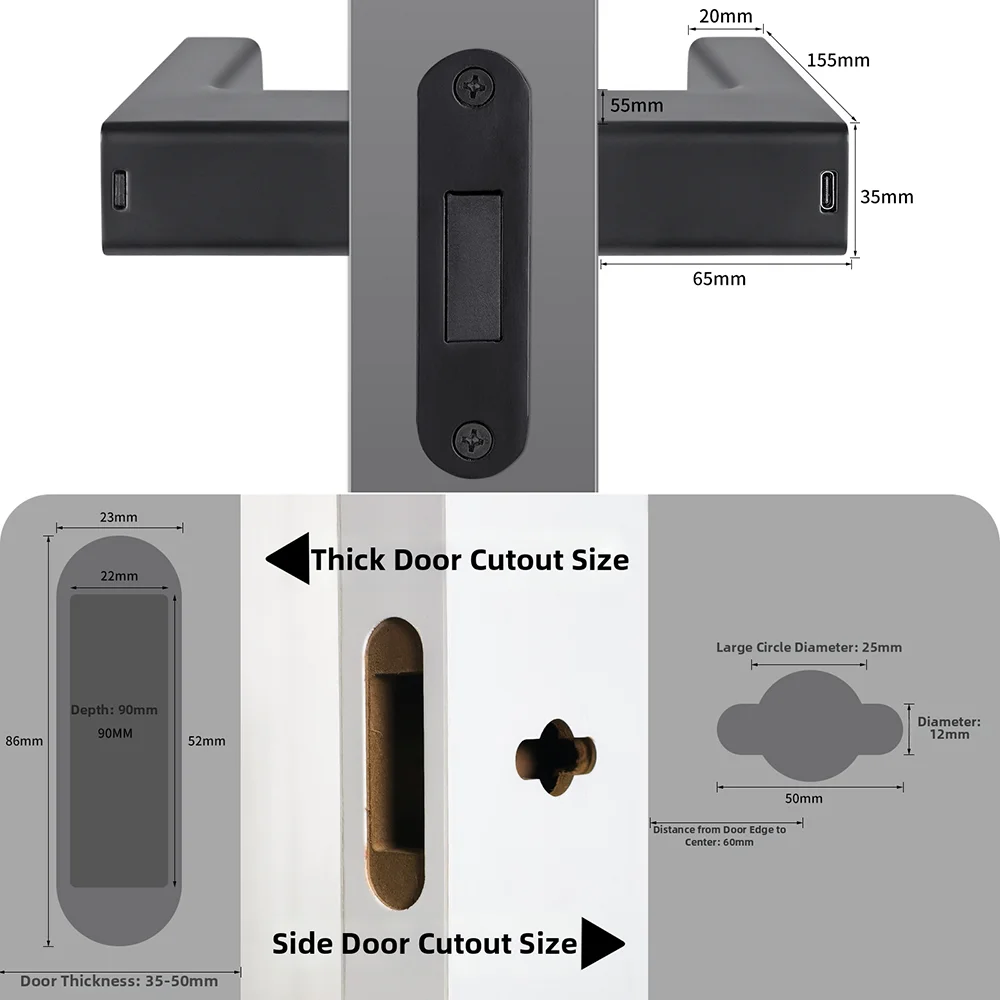 Smart Fingerprint Wooden  Door Lock App Remote Control Keyless WIFI Digital Touchscreen Lock NFC with 2 IC Cards Passcode Unlock