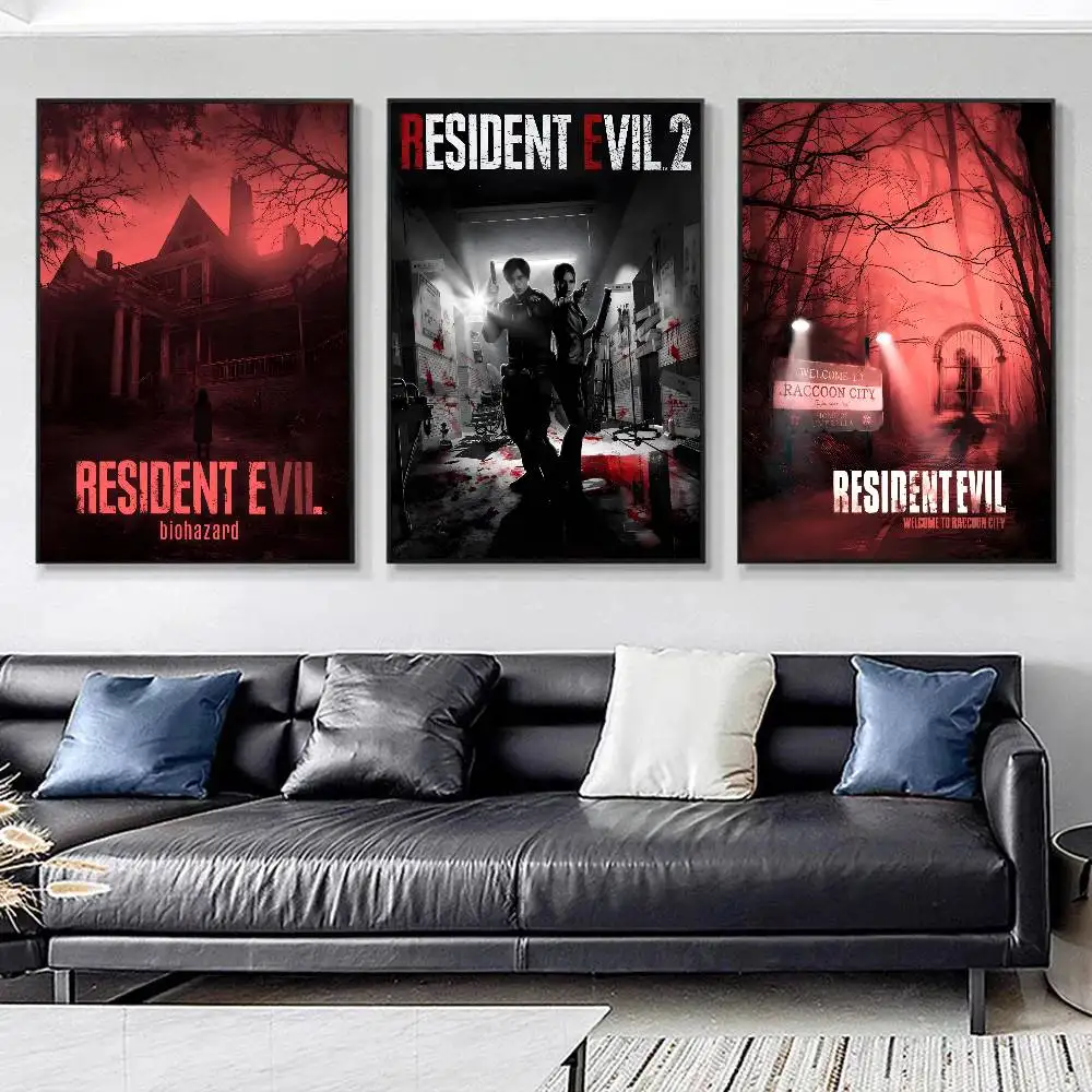 1pc Classic Horror Game R-Resident E-Evil Posters HD Print Vintage Wall Art Decor for Home Study Room