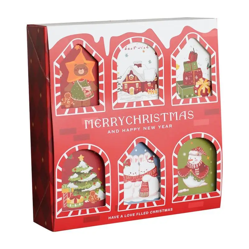 Christmas Candy Boxes with Lids 6 Grids Chocolate Candy Box Christmas Eve Boxes Chocolate Candy Box Creative Christmas decor