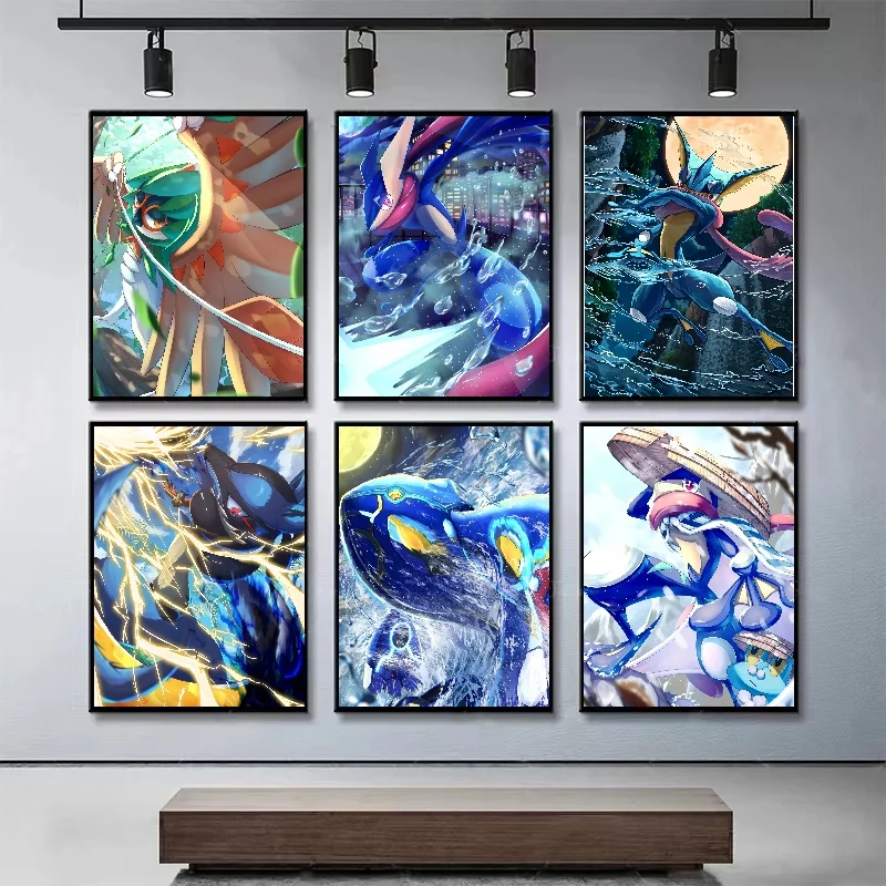 Japan comics Pokemon Charizard Greninja Picture Canvas stickers and posters Painting Home Wall stickers Decor children's gift