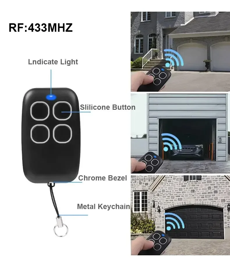 Garage Door Remote Control Duplicator 286MHz-868MHz Multi-Frequency Code Grabber Clone Gate Key Fob Command Support rolling code