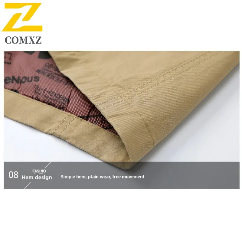 COMXZ الرجال عادية كتلة اللون مقنعين سترة 2025 متعدد جيب النمط الأمريكي جديد سميكة الدافئة مبطنة بالقطن معطف الشتاء الباردة واقية