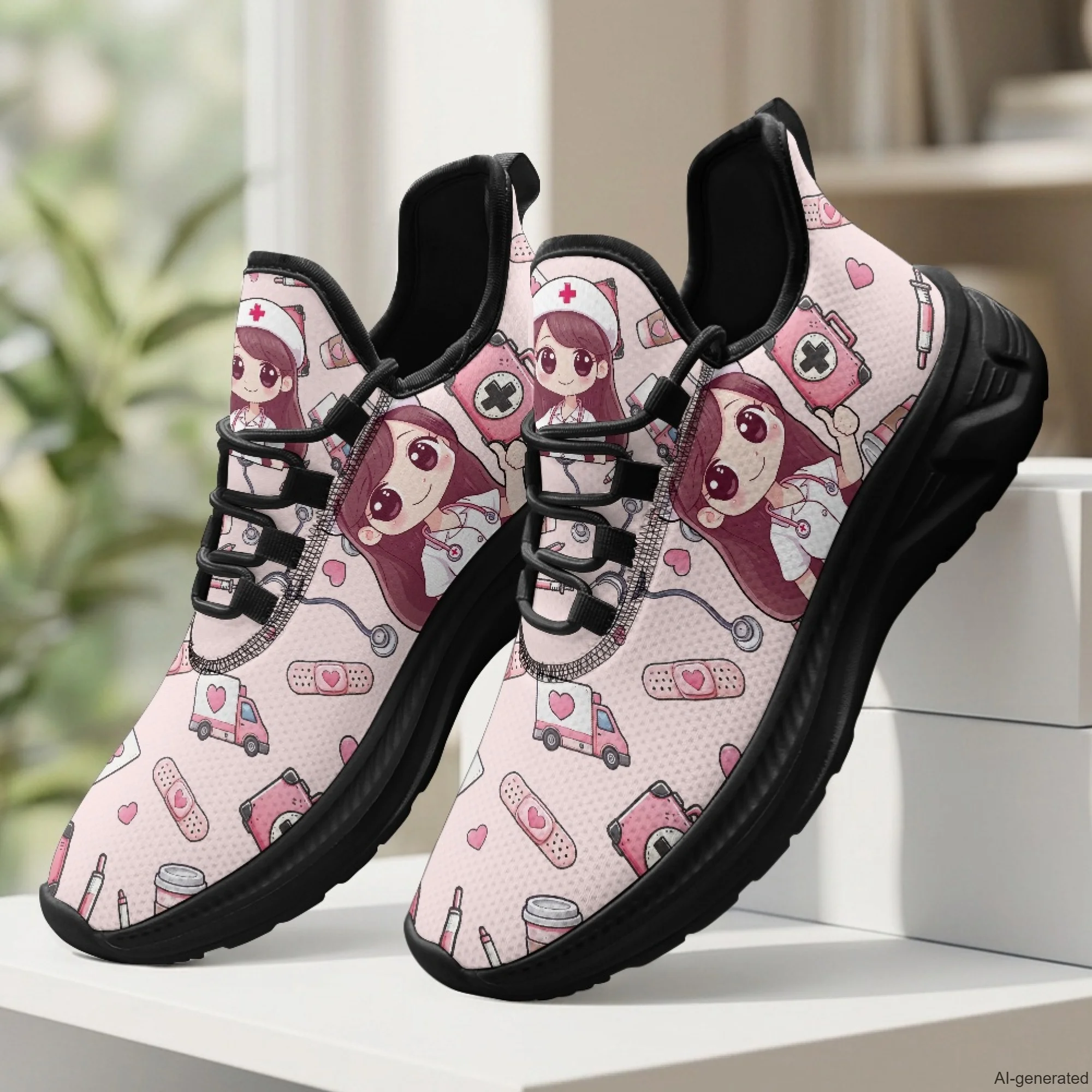 XIXIRIMIDO Womens Walking Shoes Nurse Pattern Football Sneakers Mens Gym Sports Casual Fashion Shoes Trainers Shoes 35-48