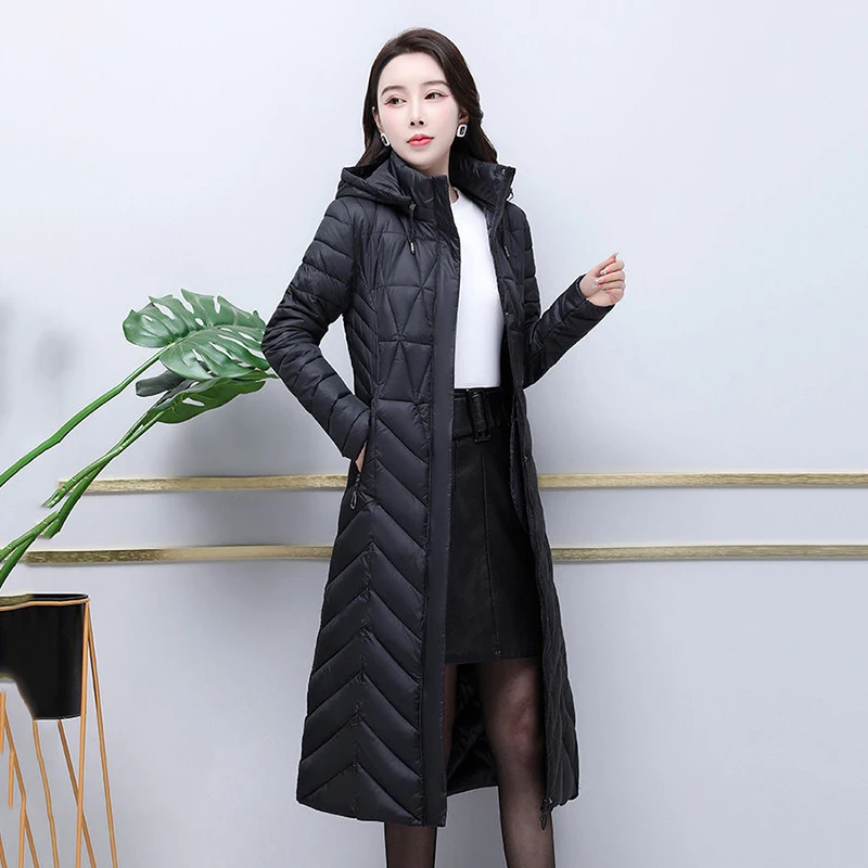 Light And Warm Down Cotton-padded  Women's Long 2023 Winter New Slim Explosion Diamond Cotton-padded  Fashion Coat.