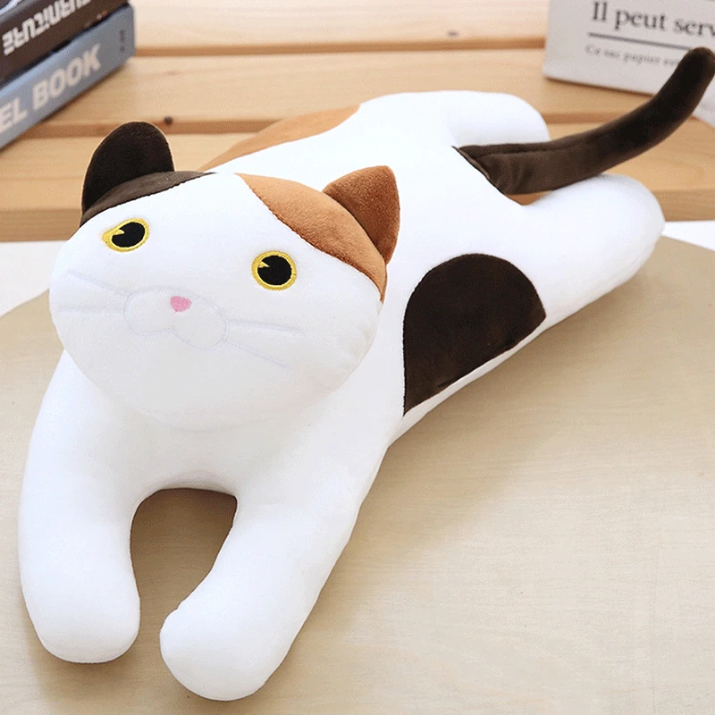 Cat Plush Toys Animal Creative Cute Cat Long Soft Pause Office Lunch Nappy Pillow Sleep Pillow Stuffed Gift Doll For Kids