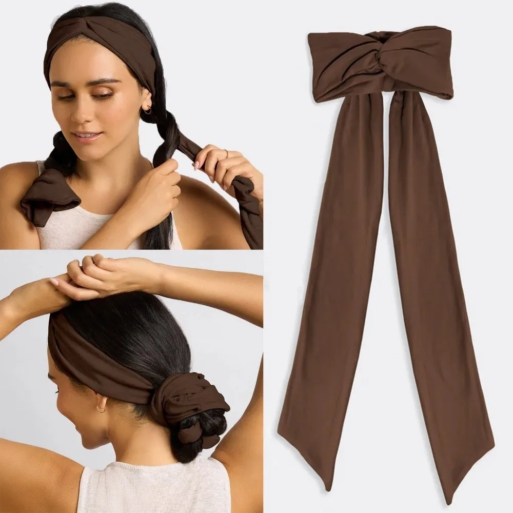 Simple 2 In 1 Heatless Curls Headband Soft No Heat Hair Styling Tool Long Ribbon Curling Rod for Women