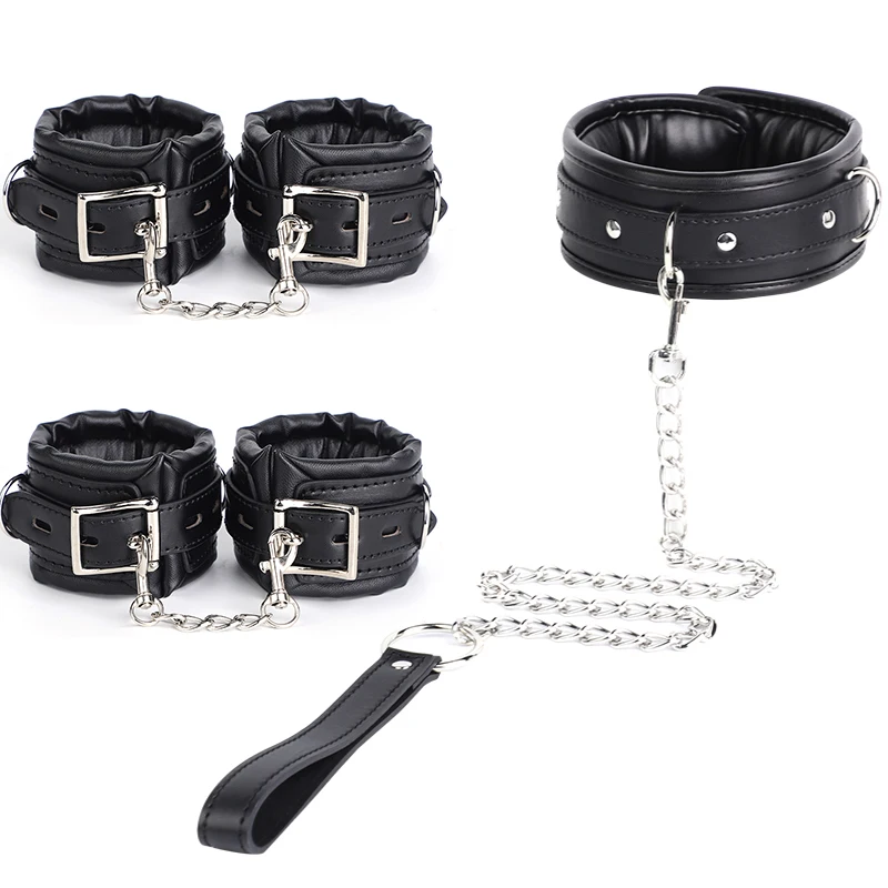 BLACKWOLF Premium BDSM restraint set Luxury restraint BDSM set Luxury handcuffs Collar Leash Ankle and Handcuffs Submissive Wris