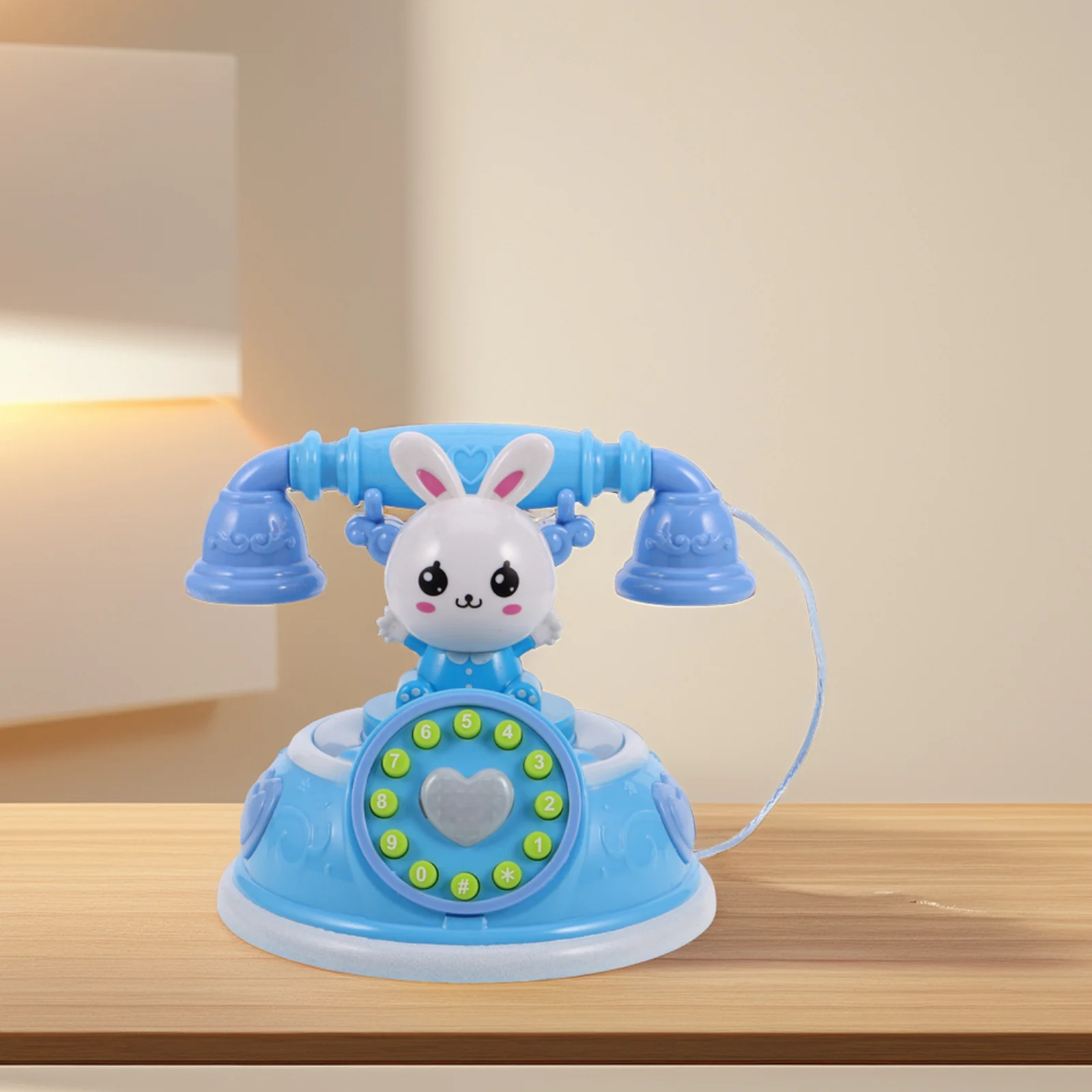 Retro Telephone Toy Cellular Training Electronic Landline Pretend Party Favor Kids Play Plastic Toddler Light Rotary