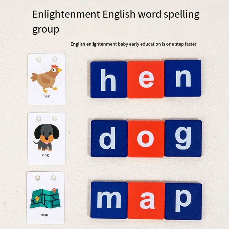 Blokkeert Educatief Speelgoed Voor Kinderen, 3-In-1 Matching Letter & Number Game, Spelling Leesalfabet En Wiskundige Puzzels, Vroeg Duurzaam