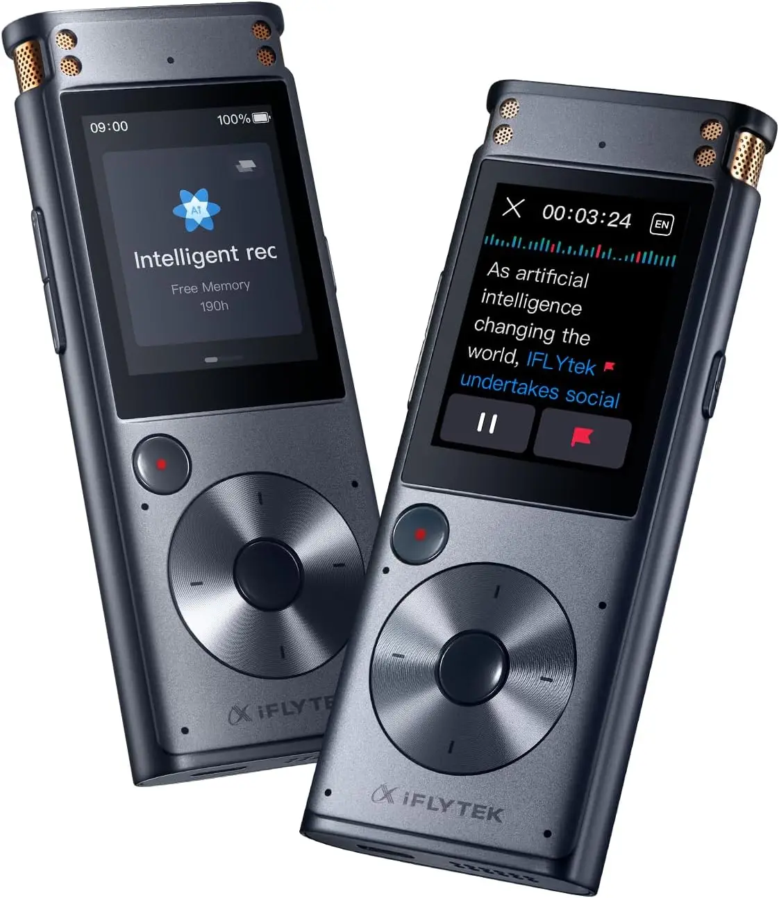 

2-inch IFLYTEK SR302 Pro Voice Recorder with Playback Audio Recorder Zoom Recorder Device for Lectures, Conference, Interview