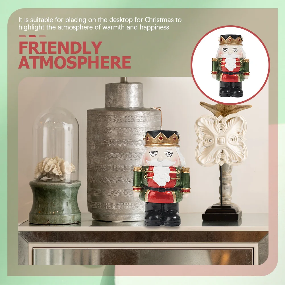 

Resin Nutcracker Holder Christmas Decoration Festive Tabletop Ornament for Home Party Ambiance Enhancer Accessory
