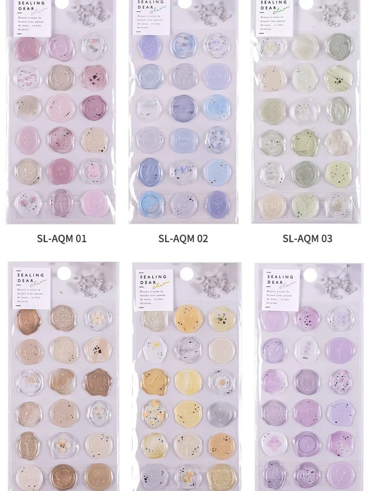 

18piece/set Creative Lacquer Seal Candy Stickers Scrapbooking Diy Journal Stationery Sticker Deco Art Supply