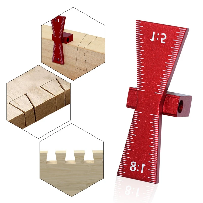 

Dovetail Joint Aluminum Alloy Scribe Gauge 1: 5 1: 8 Wooden Hinge Gauge With Hinge Gauge Guide Tool