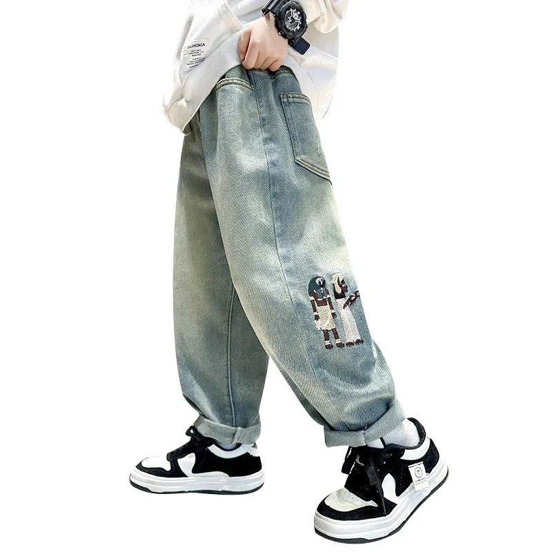 Jeans For Boys High Quality Children Clothes Casual Style Kids 2024 Spring Autumn New Arrival Denim Pants 5 6 7 8 9 10 11 12 14Y