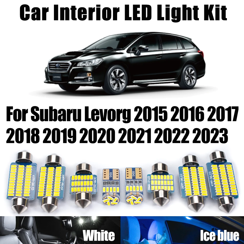 8Pcs Canbus LED Interior Map Dome Trunk Bulbs Light Kit For Subaru Levorg 2015 - 2017 2018 2019 2020 2021 2022 2023 Car Lighting