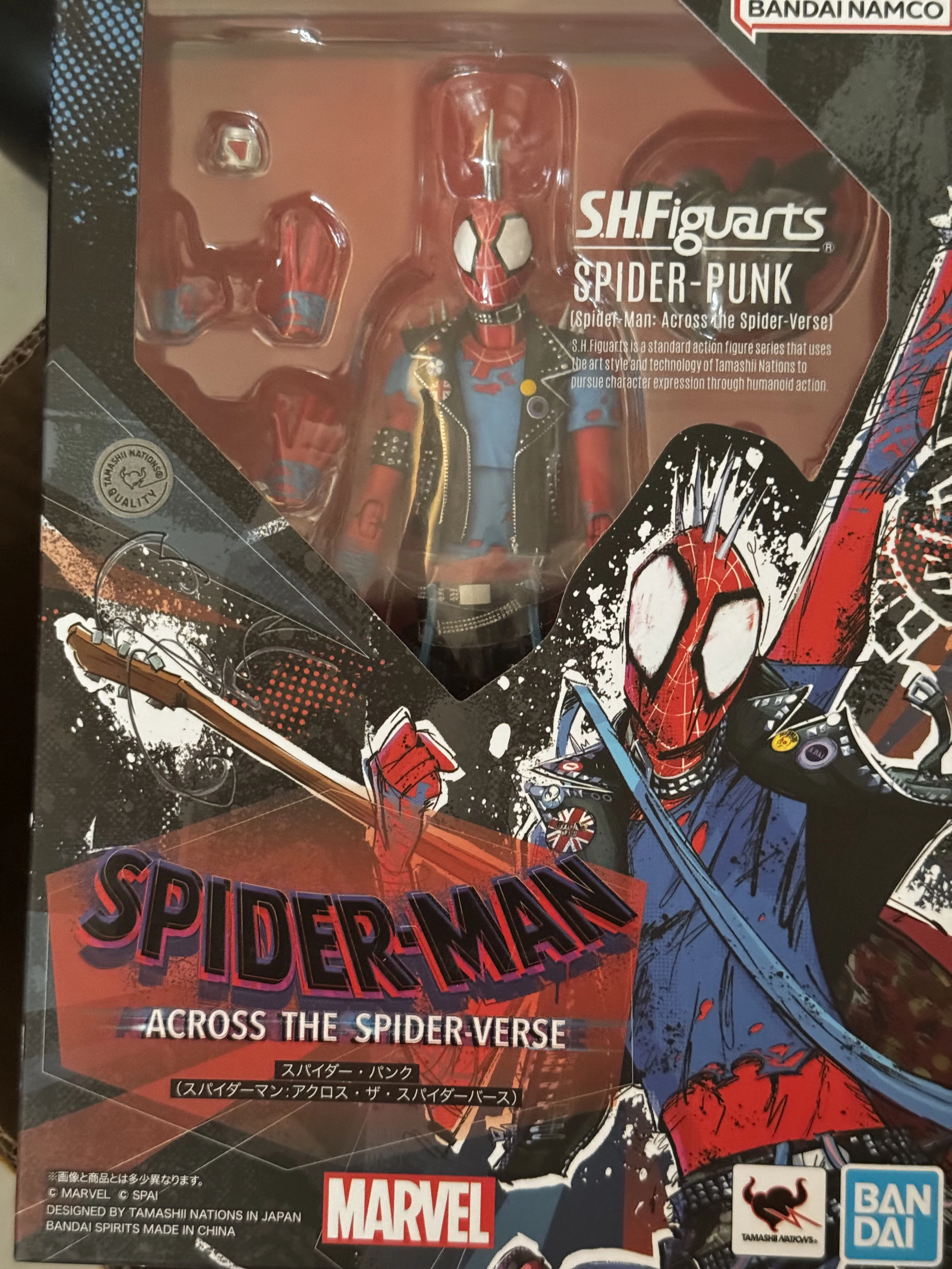 Original Bandai S.H.Figuarts Marvel Figur Spider-Punk Action Figur Spider-Man Hobby Across The Universe Spielzeug Kind Weihnachten