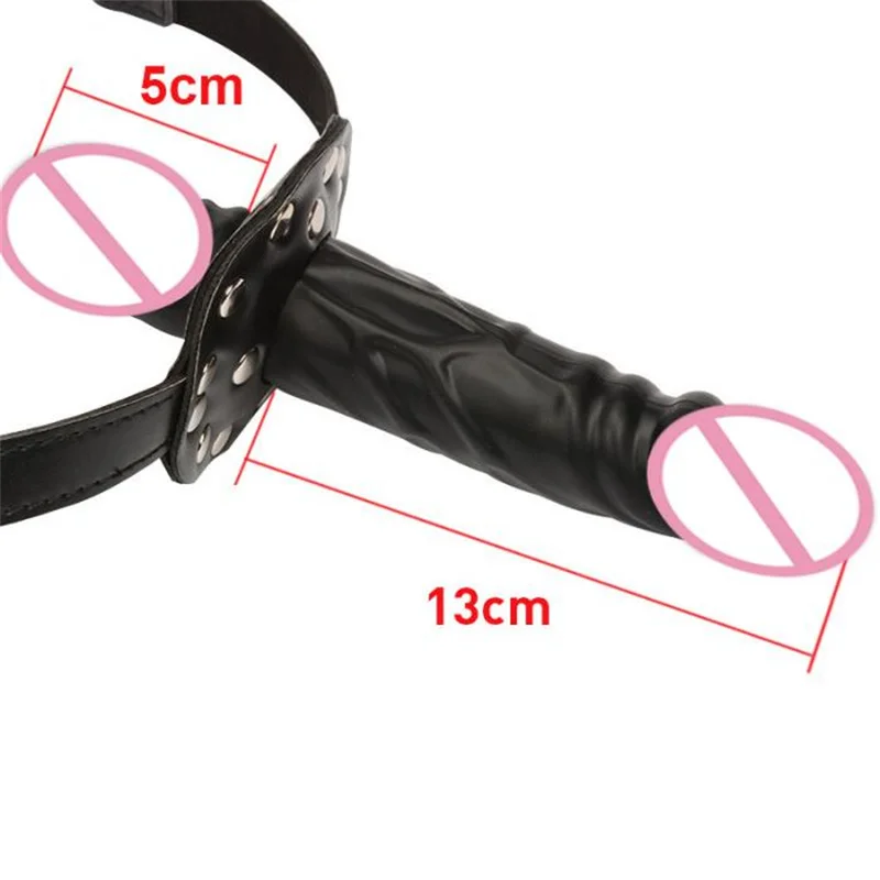 Dildo Gag Plug Mouth Gag Penis with Lock Leather Buckles Bondage Oral Sex