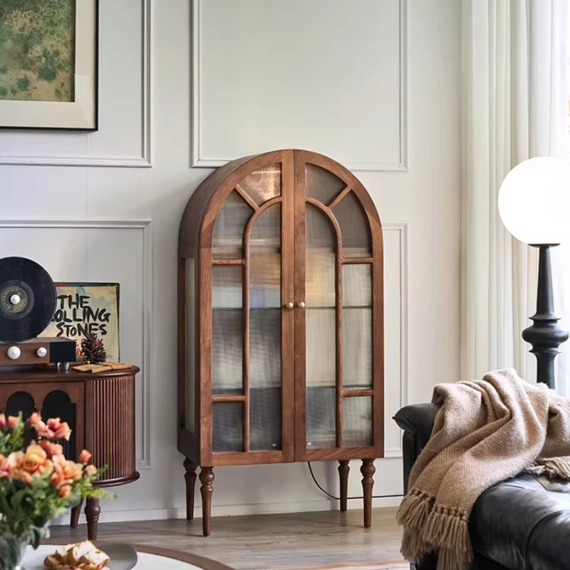 

French Vintage Wine Cabinet Solid Wood Sideboard Living Room Wine Cabinet Display Chest Bar Furniture Barschrank XY50JG