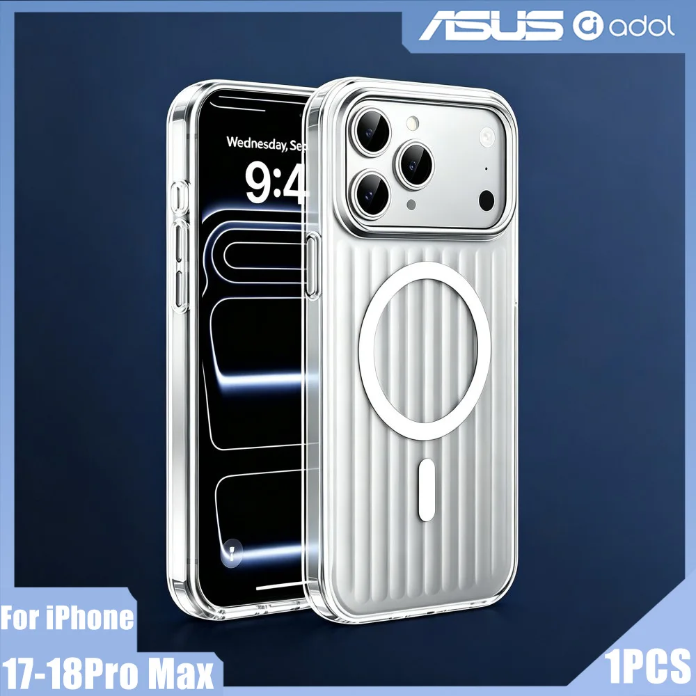 ASUS Thin Magnetic Phone Cover for IPhone17 18 Pro Max Corrugated Back Anti-Fingerprint Shockproof Case Skin-Friendly Feel