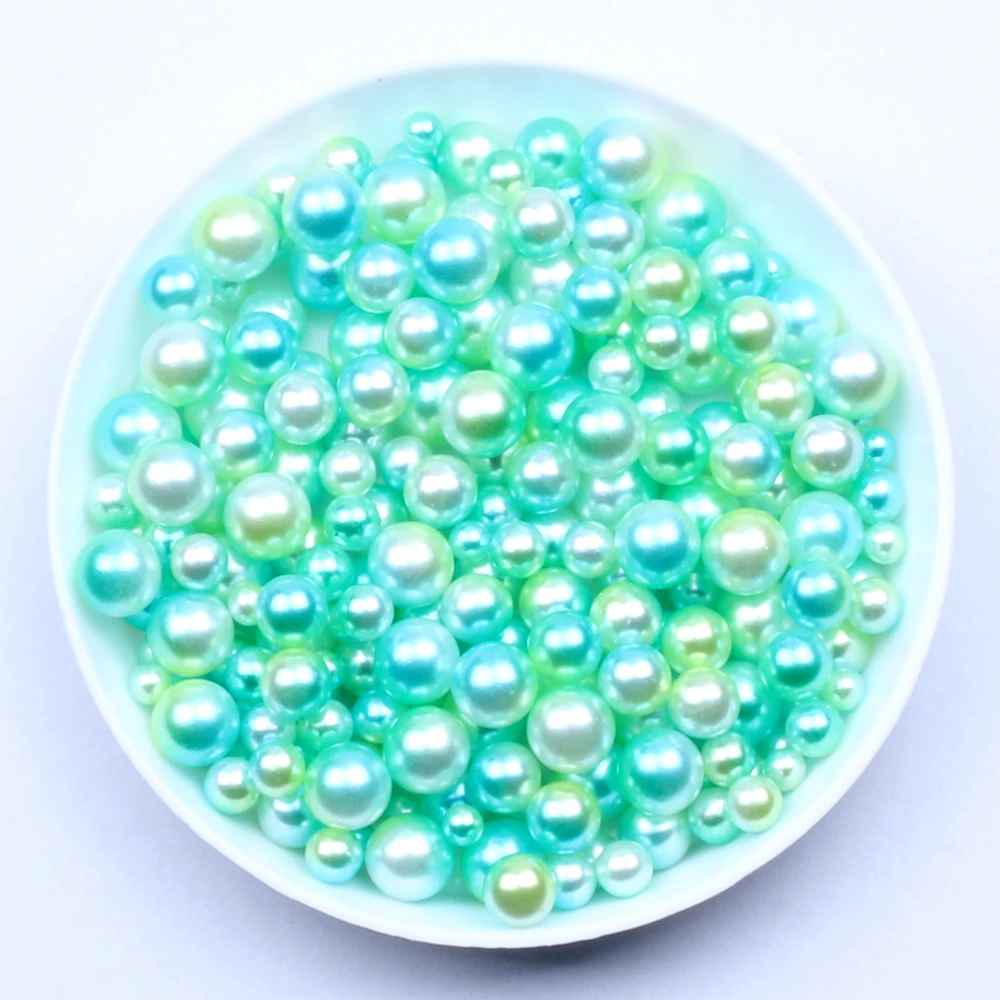 

6mm 5000pcs RainBow Color No Hole Round Pearls Imitation Pearls Craft Wedding Dresses DIY Jewelry Nail Art Decorations