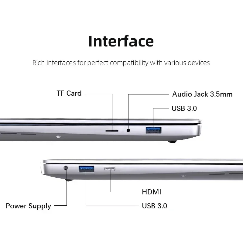 2024 Laptop Windows11 Notebook 14.1 Inch Intel Celeron J4025 16GB 1TB Resolution 1920*1080 Office Study PC Computer