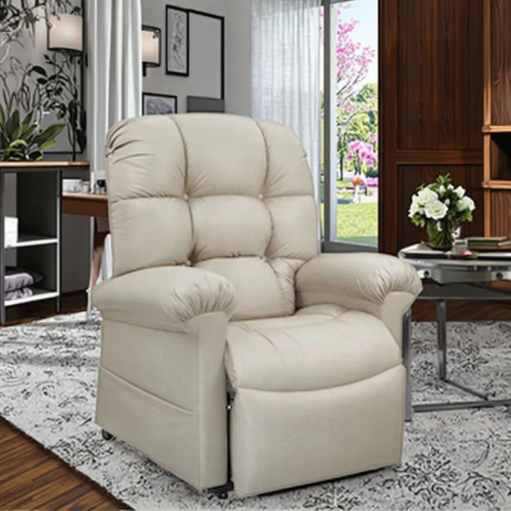 Modern Wood Frame Extendable Massage Recliner Rocker Chair with Fabric Upholstery for Office and Elderly Comfort