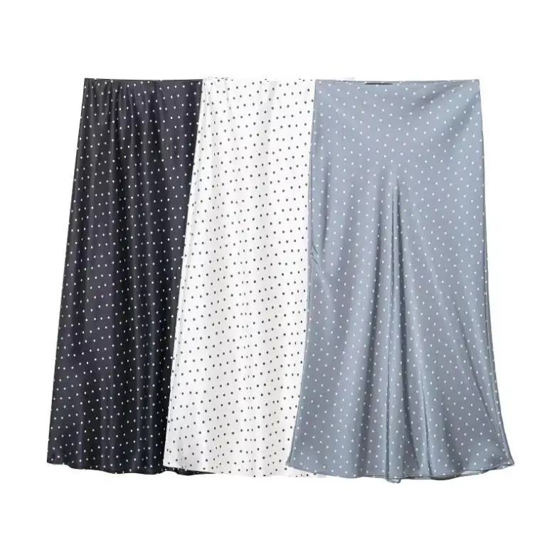 Fashionable Silk Satin Texture Midi Skirt Women's Cross-Border Organic Cotton Casual Straight Leg Skirt Youth Summer Dress