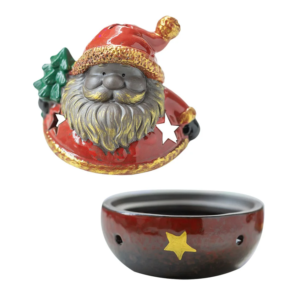 1 قطعة عيد الميلاد سانتا كلوز مبخرة فرن البخور الزخرفية للدراسة مكتب استخدام موقد رائحة جوفاء غرامة صنعة زن مبخرة #1
