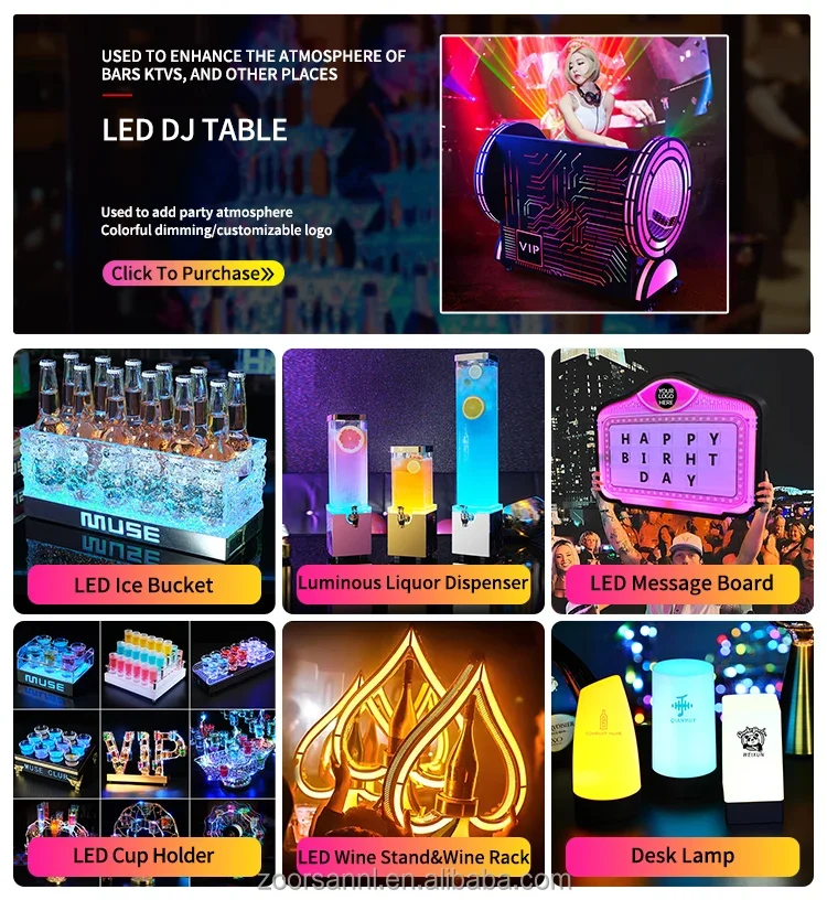 Nightclub Bar VIP Bottle Service LED Sign, Rechargeable Classic Marquee Message Board for Club Party Display Decoration