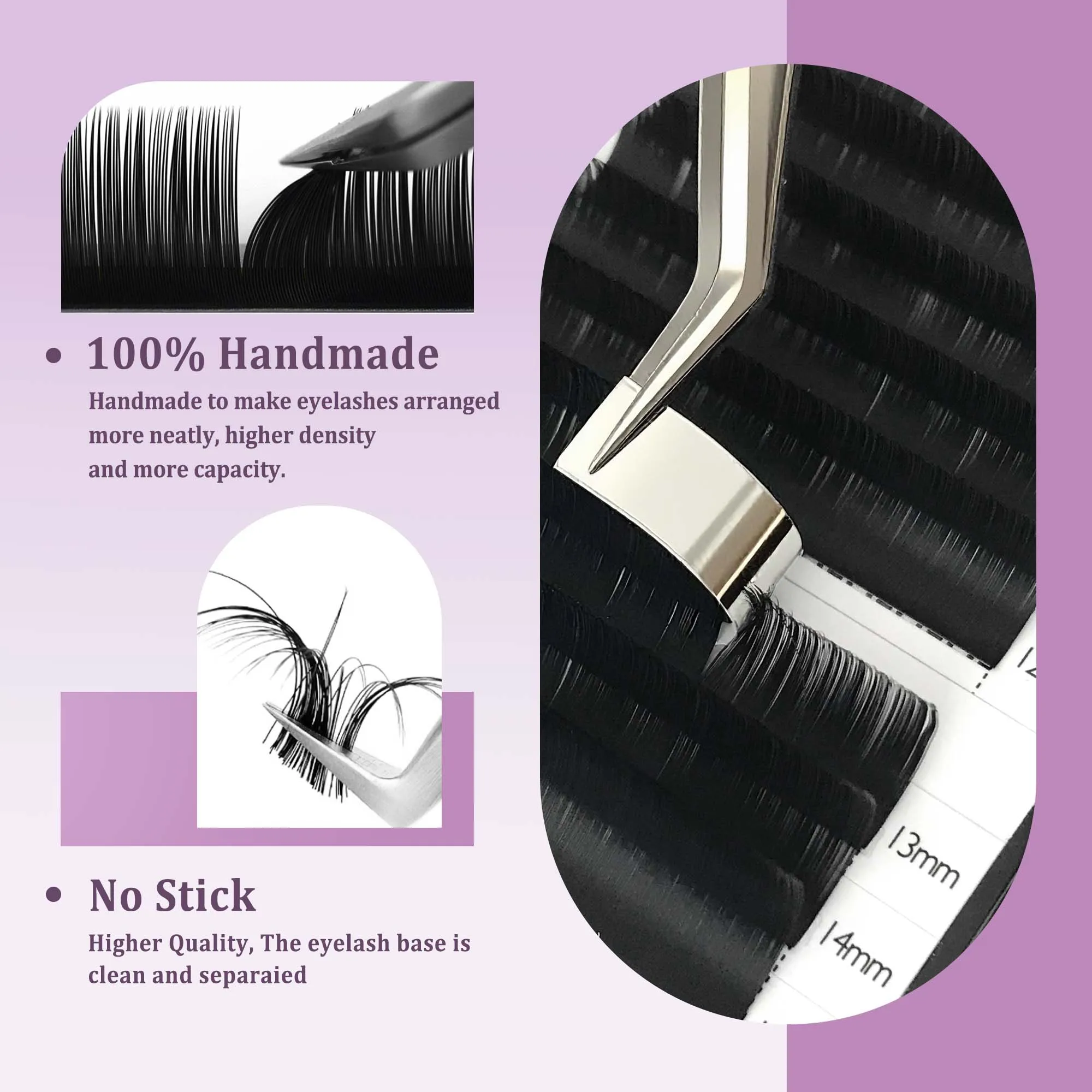 upgrade classic individual C/D/CC/M/L eyelashes extensions 12rows/tray premium matte black single root lashes for beginners