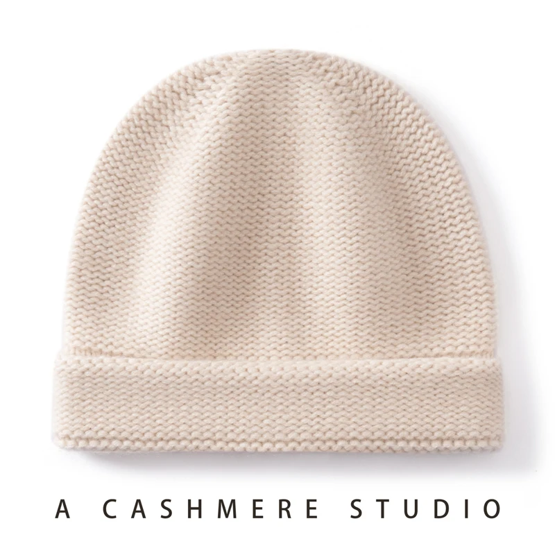 Cashmere Material Beanie Hat Unisex Winter Hats Thicken Cuffed Knitted Hat For Women&Men Outdoor Windproof Casual Soft Warm Cap