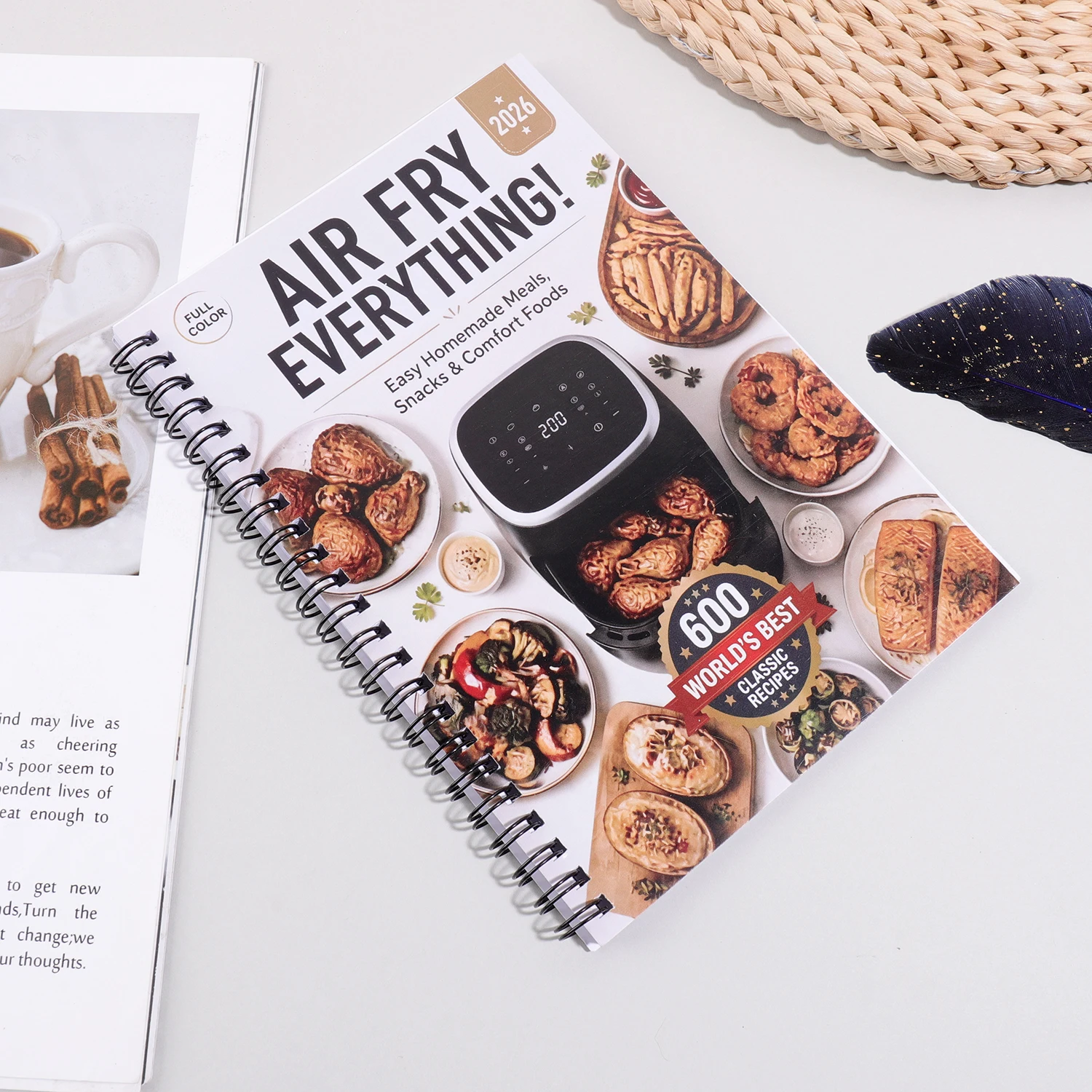 Spiral Air Fry Everything Cookbook, 600 Classic Recipes Full Color, Easy Homemade Snack & Meal Guide for Air Fryer Users