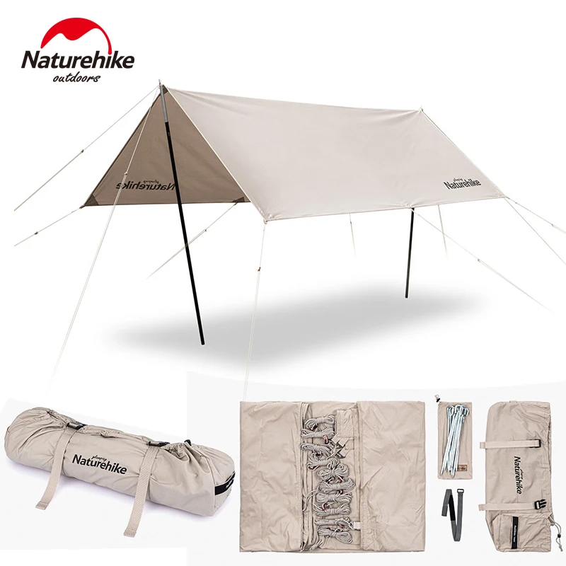 Naturehike Large Square Sun Shelter Protection Cotton Shade Cloth Canopy Outdoor Awning Beach Tarpaulin Camping Tarp Sunshade