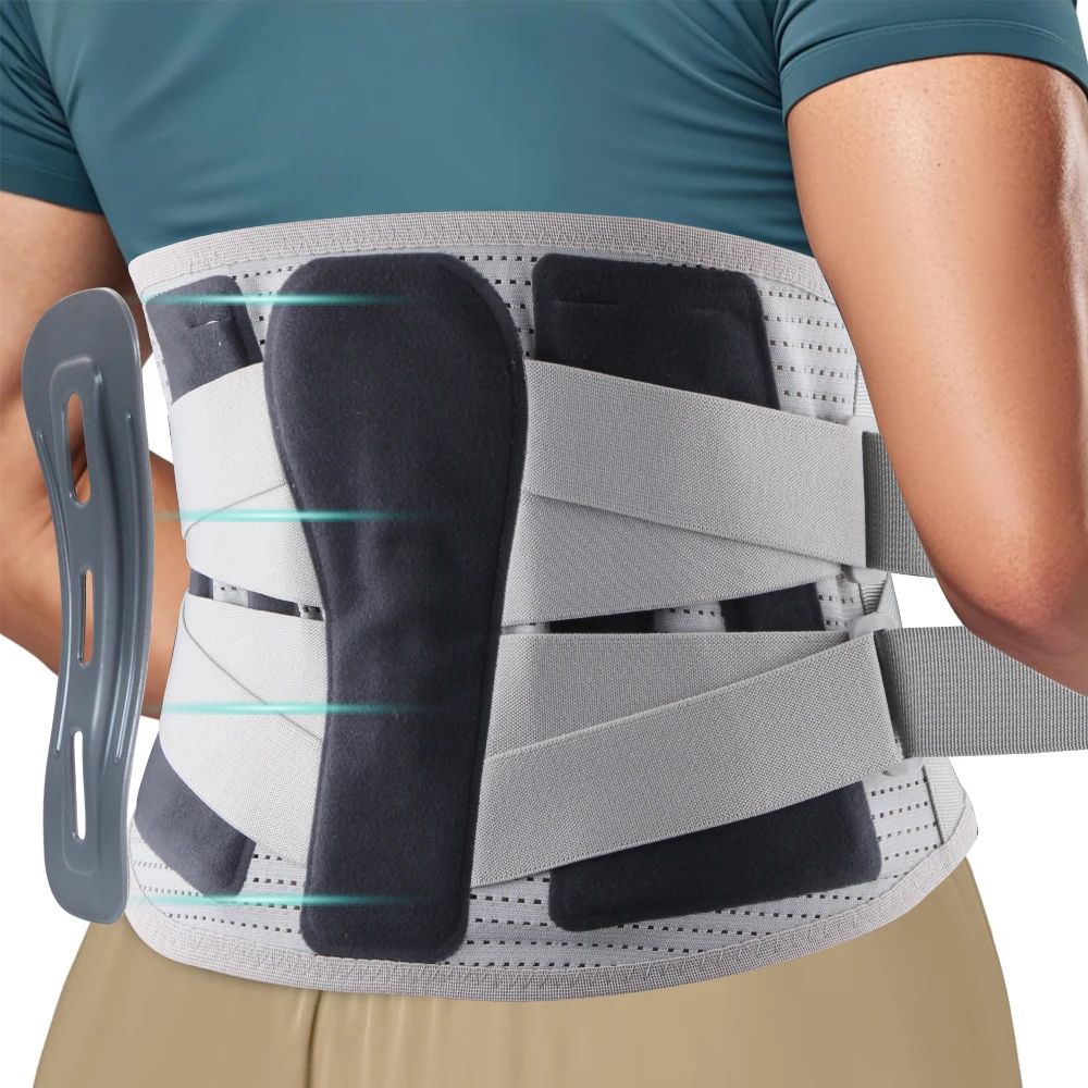 New Back Braces for Lower Back Pain, Lumbar Support for Men and Women, Breathable Soft Mesh Fabric and 5 Stays All-round Support