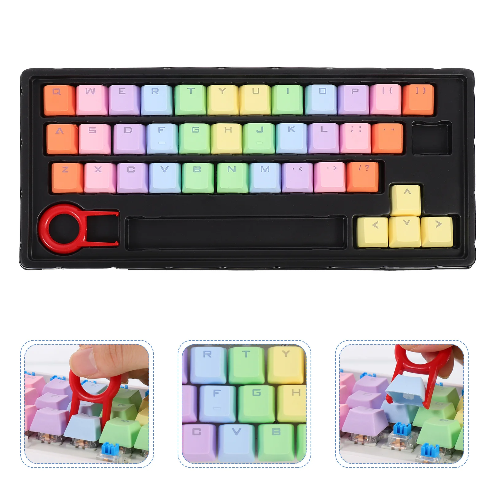 

1 set 1 Set Mechanical Keyboard Durable Colorful Chic Diy Keycaps Kit Computer Home Office Replace Keycaps Premium Keyboard